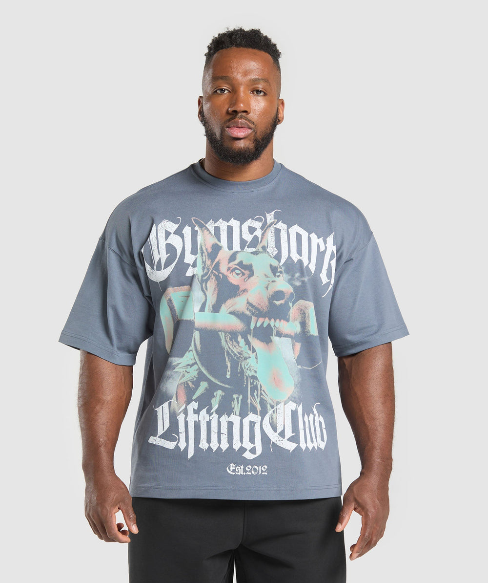 Doberman Graphic T-Shirt - Iron Blue