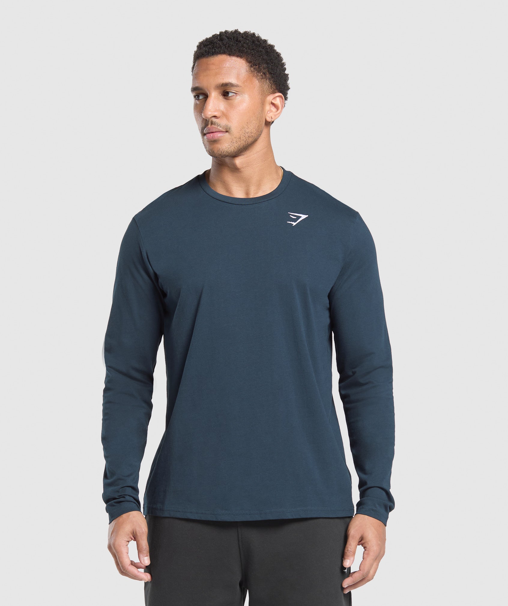 Crest Long Sleeve T-Shirt - Navy