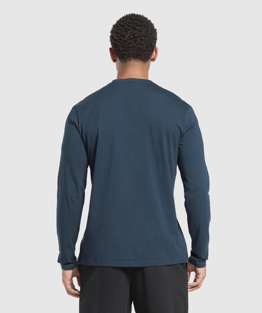 Crest Long Sleeve T-Shirt - Navy