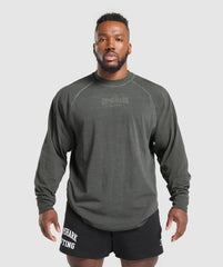 Heavyweight Long Sleeve T-Shirt  - Black/Wash