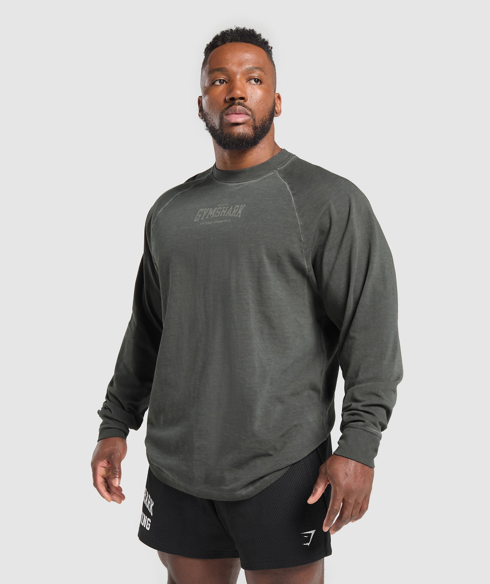 Heavyweight Long Sleeve T-Shirt  - Black/Wash