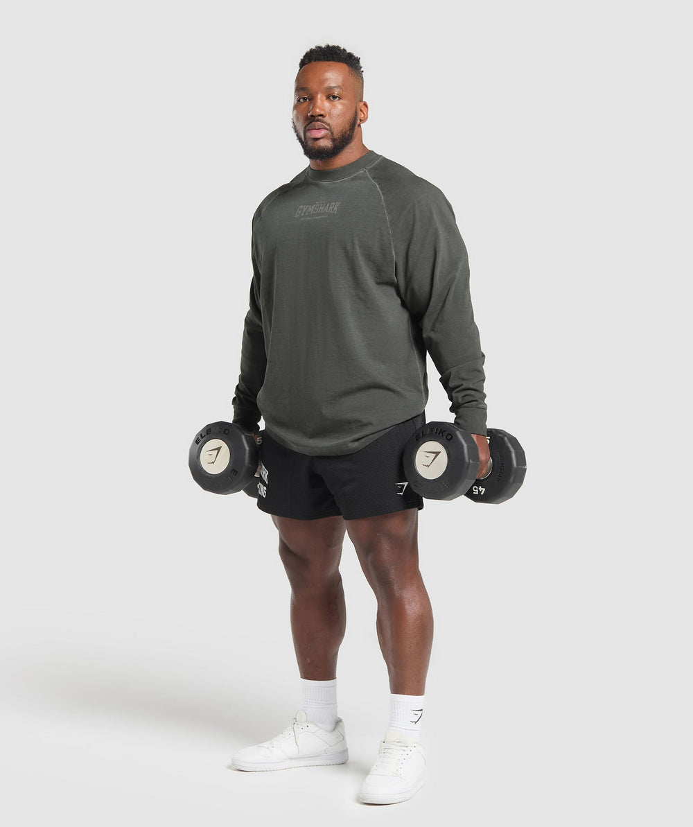 Heavyweight Long Sleeve T-Shirt  - Black/Wash