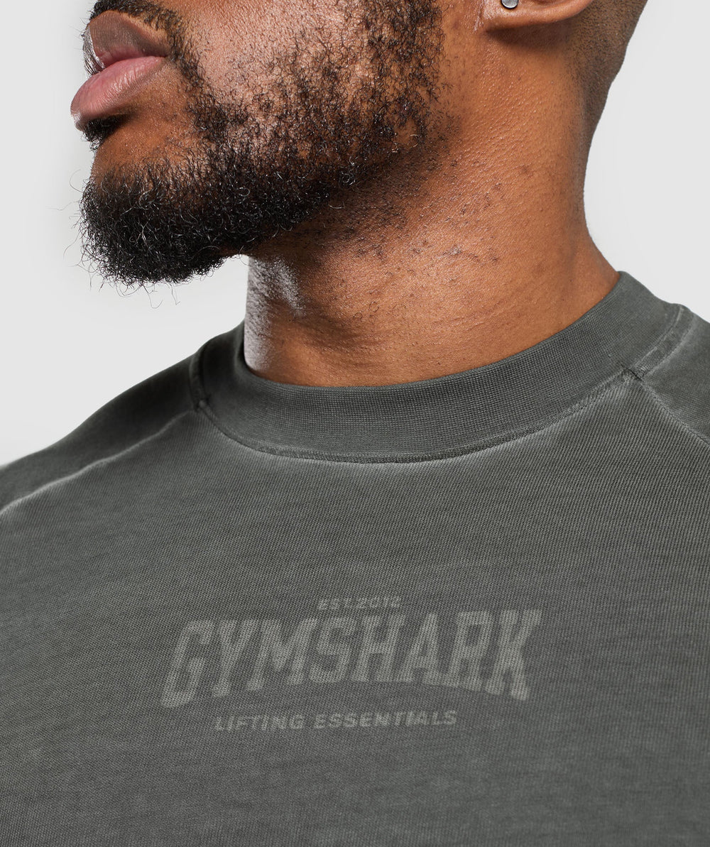 Heavyweight Long Sleeve T-Shirt  - Black/Wash