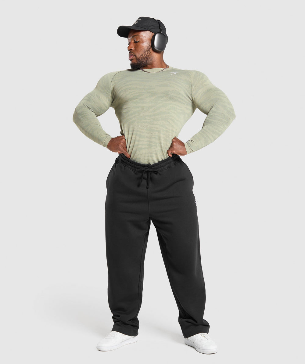 Geo Animal Seamless Long Sleeve T-Shirt - Chalk Green/Unit Green
