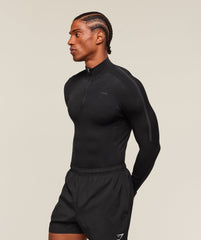 everywear Warp Knit 1/4 Zip - Black