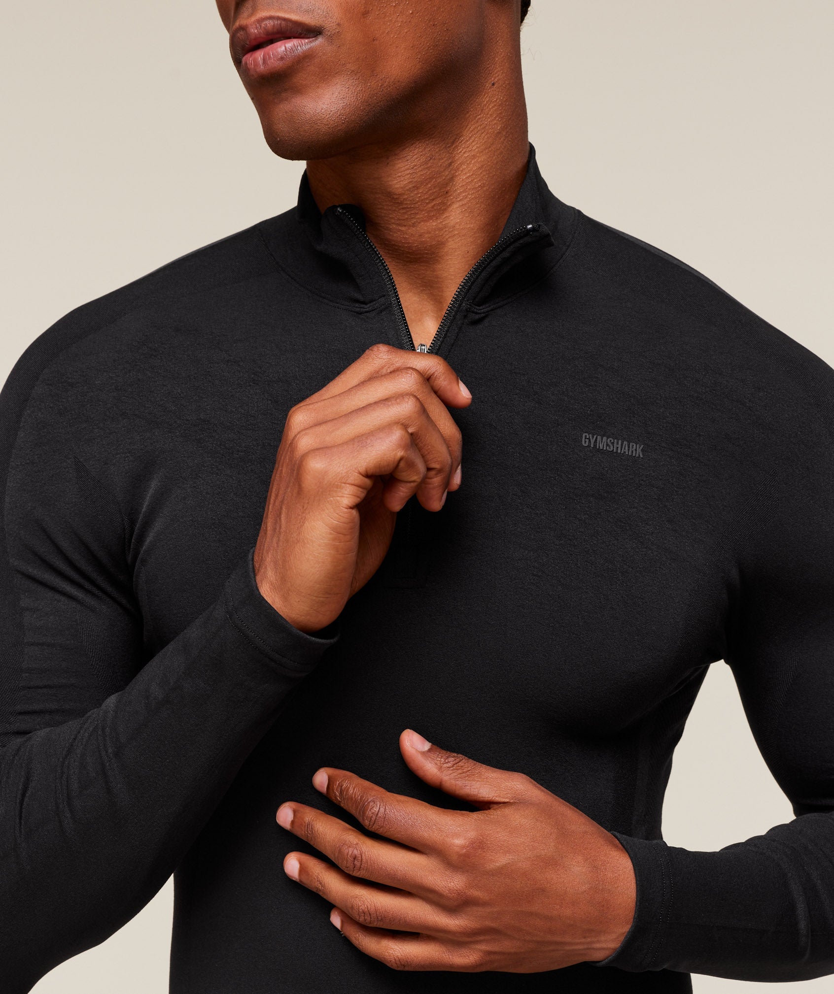 everywear Warp Knit 1/4 Zip - Black