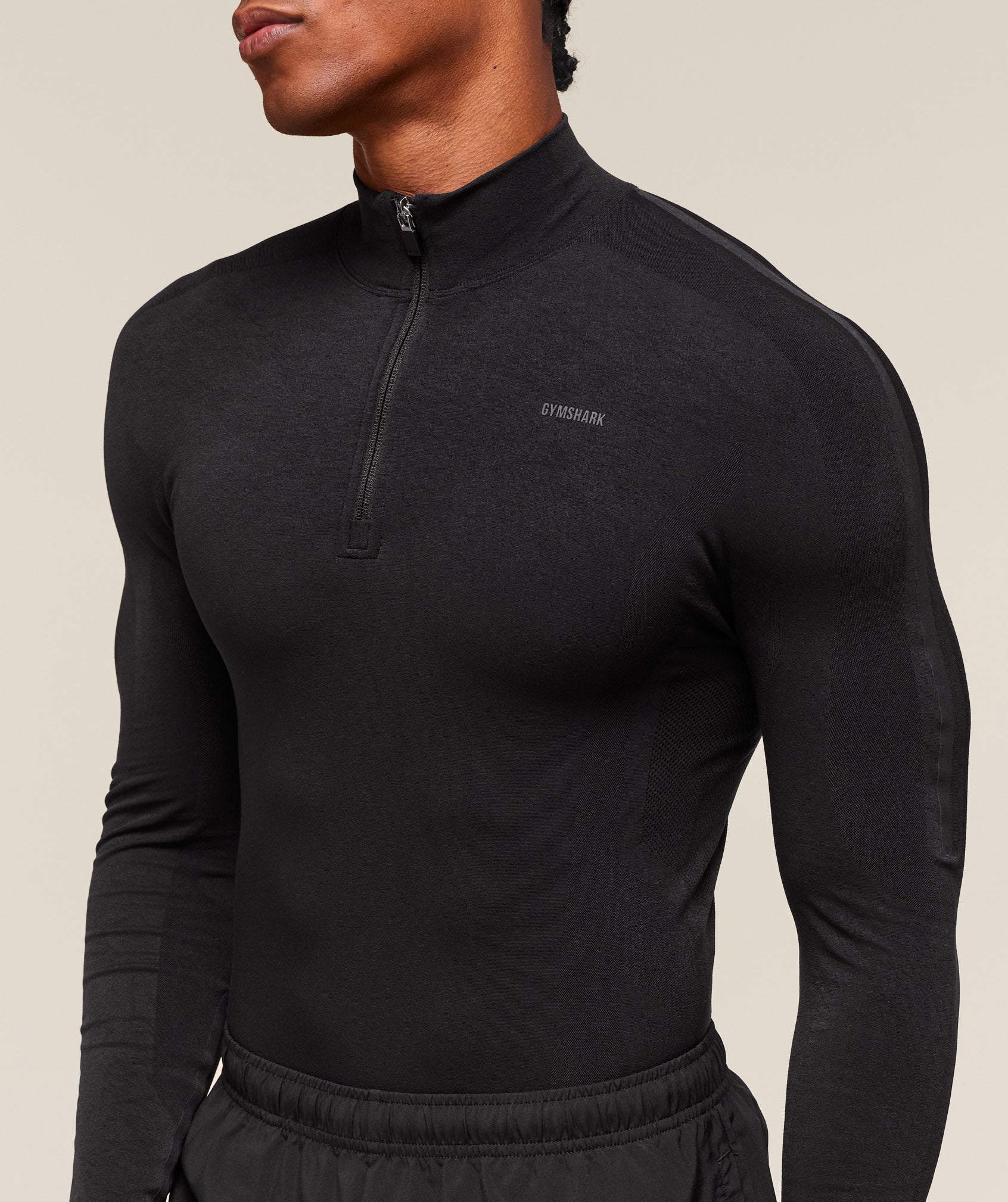 everywear Warp Knit 1/4 Zip - Black