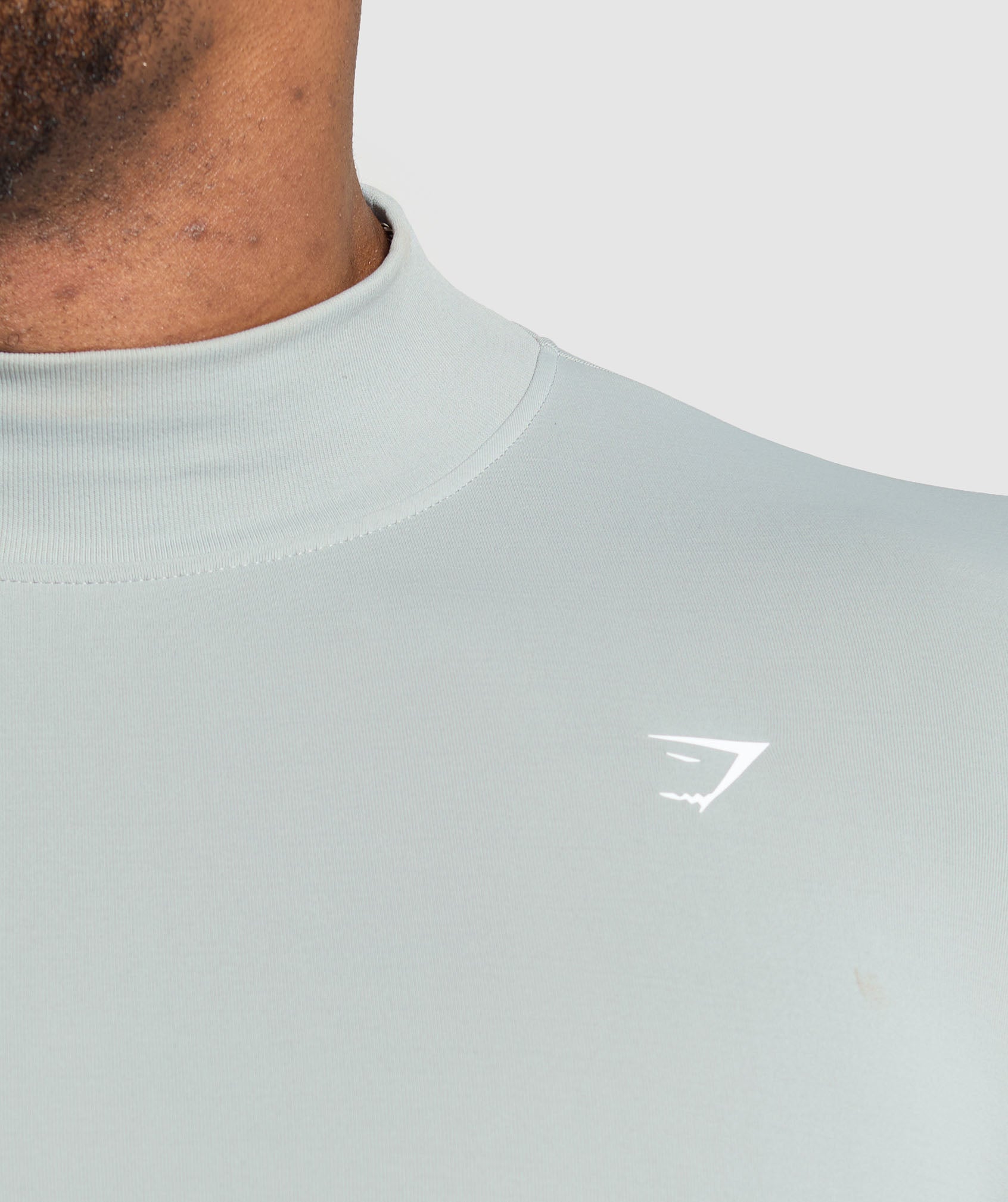 Everyday Seamless Mock Long Sleeve T-Shirt - Silver Grey