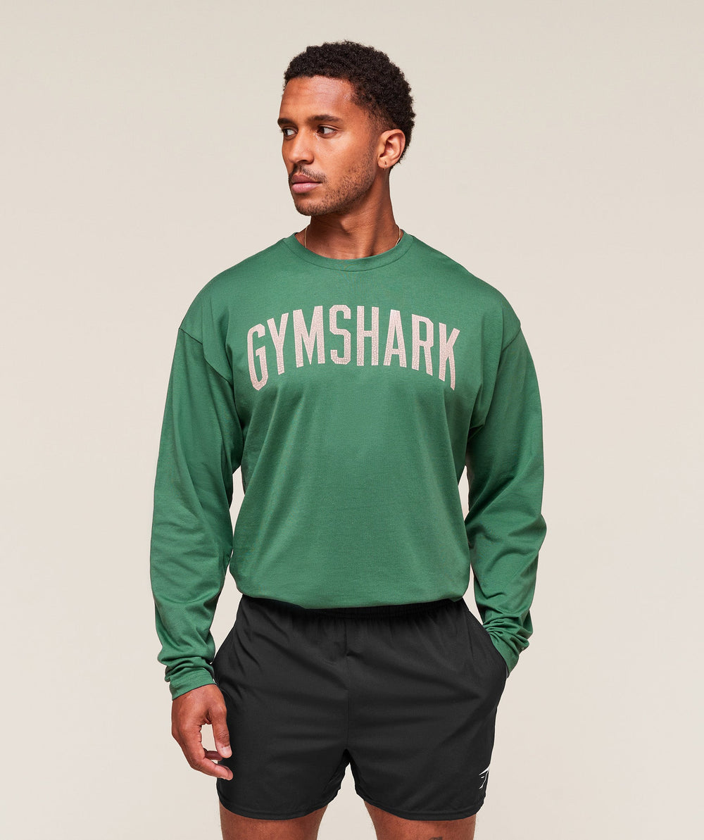 Worn Graphic Long Sleeve T-Shirt - Lift Green