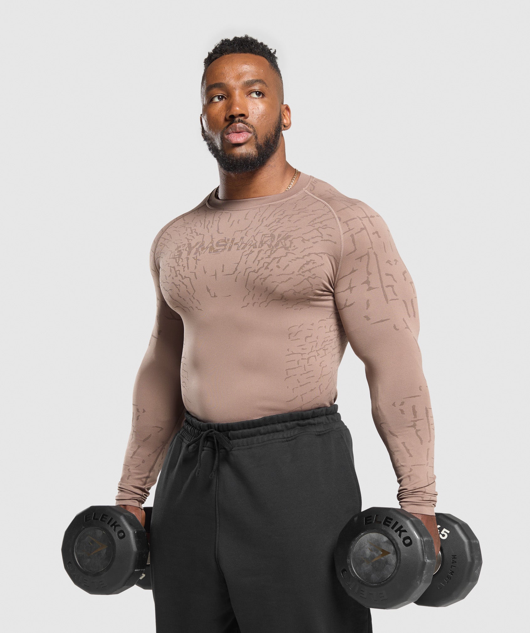 Tectonic Long Sleeve T-Shirt - Mocha Mauve/Walnut Brown