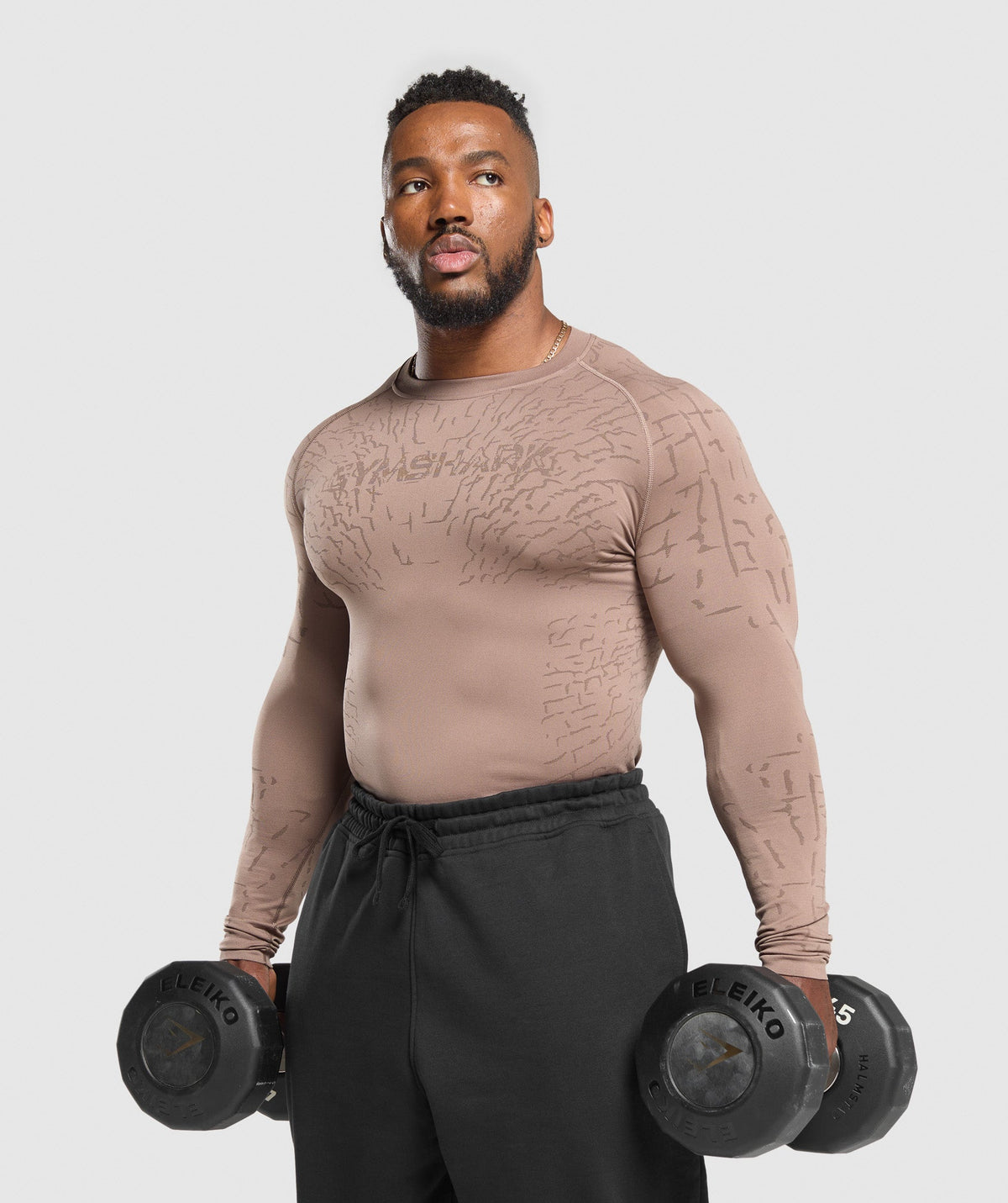 Tectonic Long Sleeve T-Shirt - Mocha Mauve/Walnut Brown
