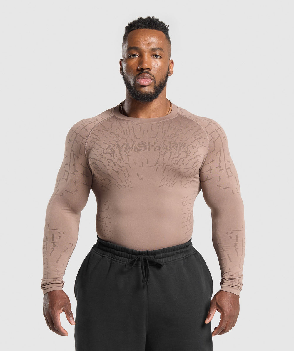 Tectonic Long Sleeve T-Shirt - Mocha Mauve/Walnut Brown