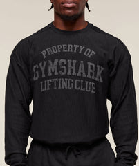 Lightweight Slub Textured Long Sleeve T-Shirt - Black
