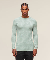 Geo Seamless Long Sleeve T-Shirt - Morning Blue/Celeste Blue