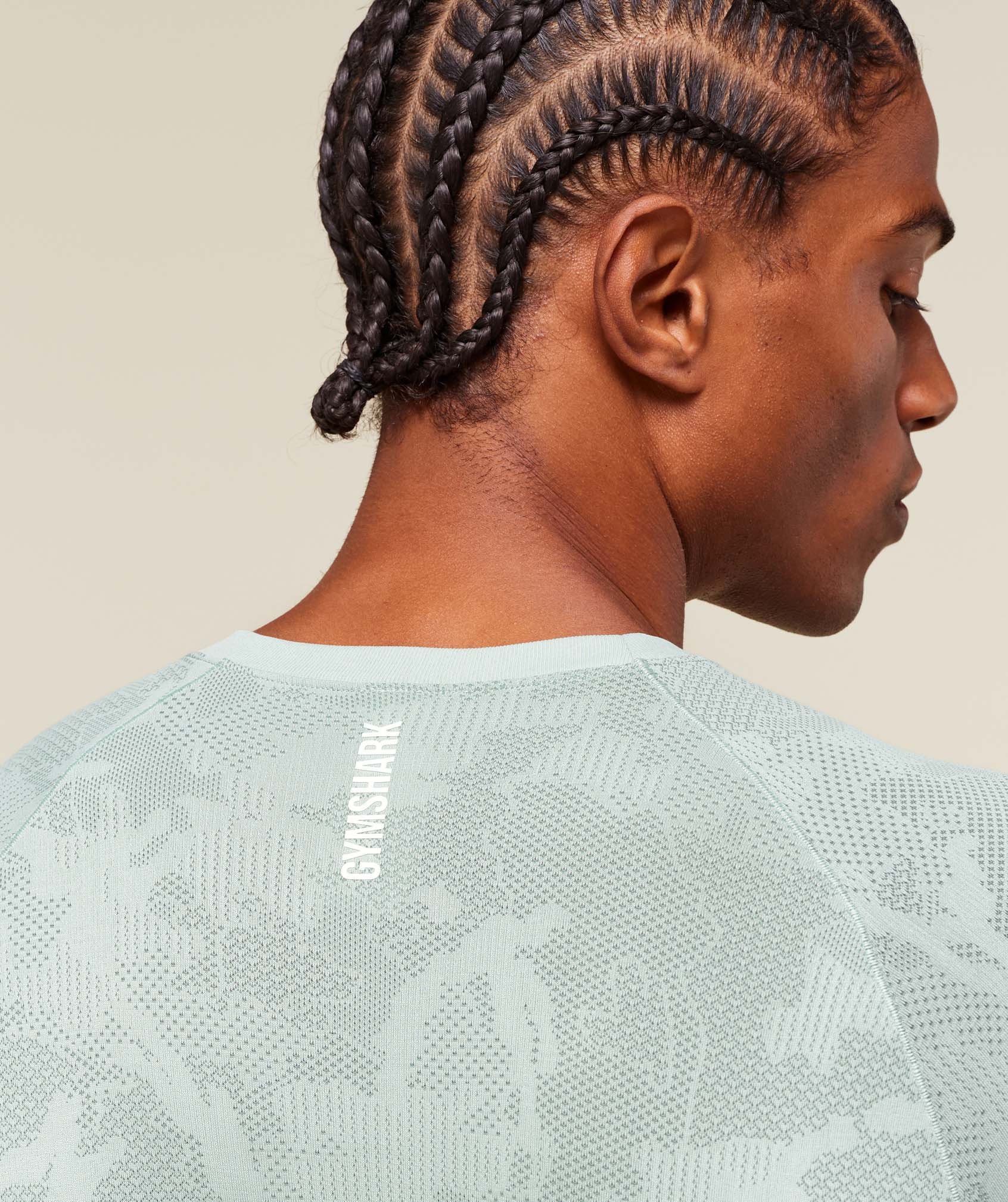 Geo Seamless Long Sleeve T-Shirt - Morning Blue/Celeste Blue