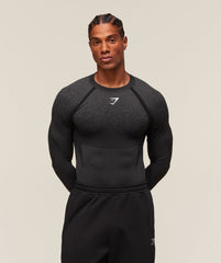 Shadow Seamless Long Sleeve T-Shirt - Black