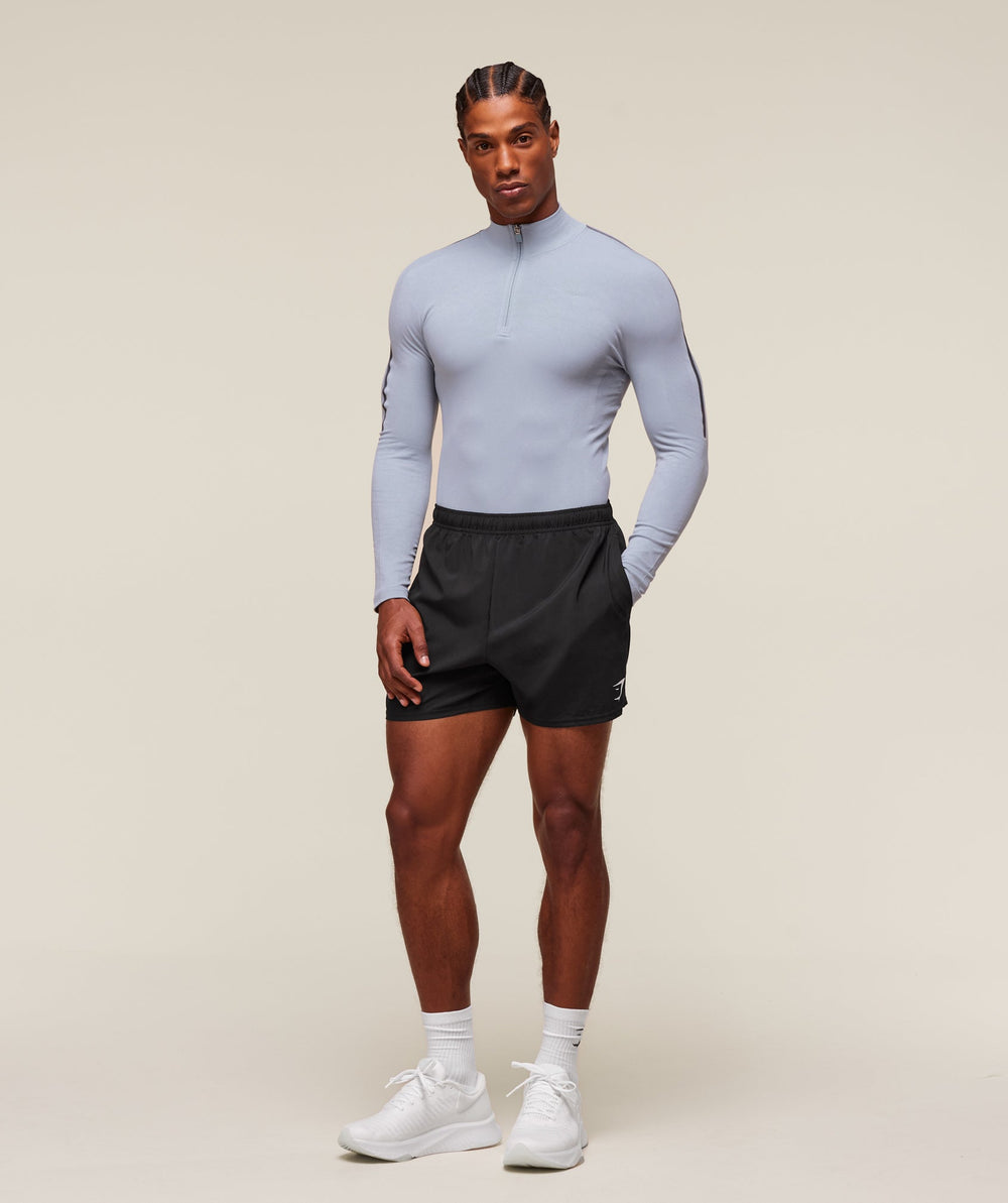 everywear Warp Knit 1/4 Zip - Pale Blue