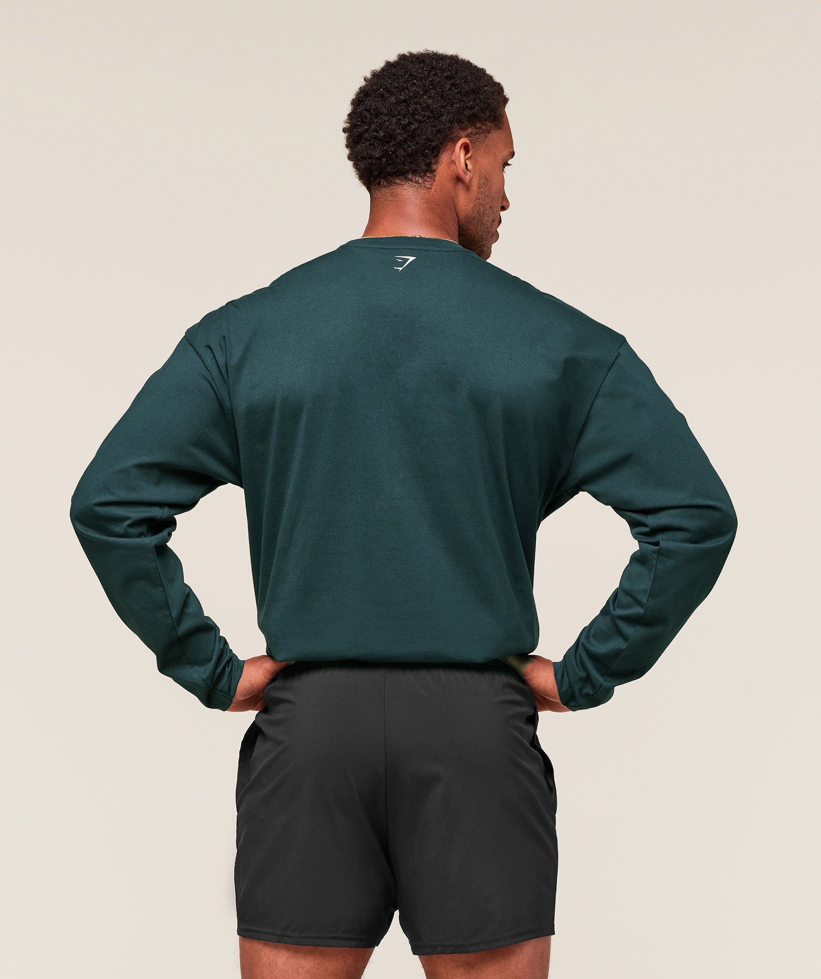 Worn Graphic Long Sleeve T-Shirt - Deep Petrol Blue