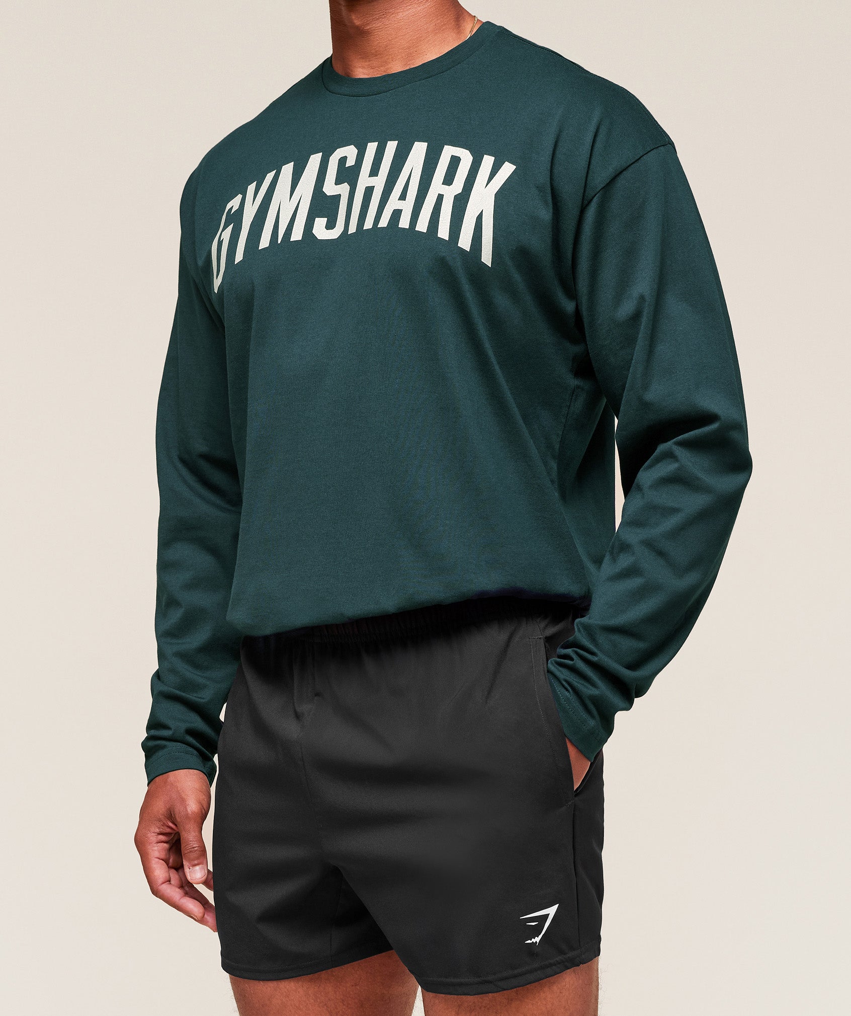 Worn Graphic Long Sleeve T-Shirt - Deep Petrol Blue
