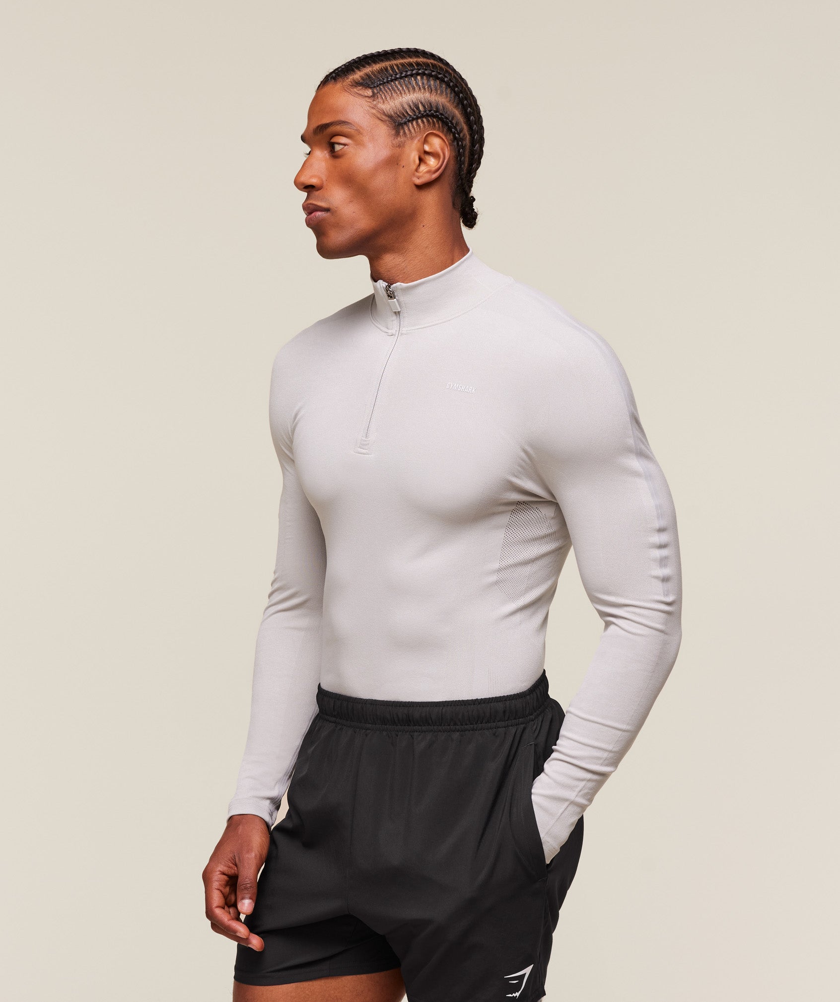 everywear Warp Knit 1/4 Zip - Tame Grey
