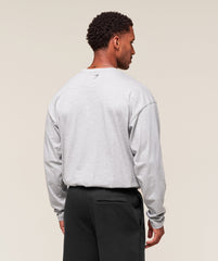 Worn Graphic Long Sleeve T-Shirt - Light Grey Core Marl