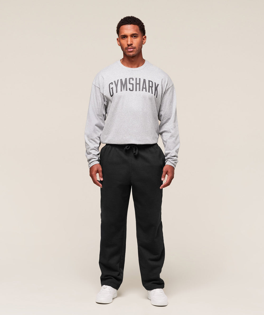 Worn Graphic Long Sleeve T-Shirt - Light Grey Core Marl