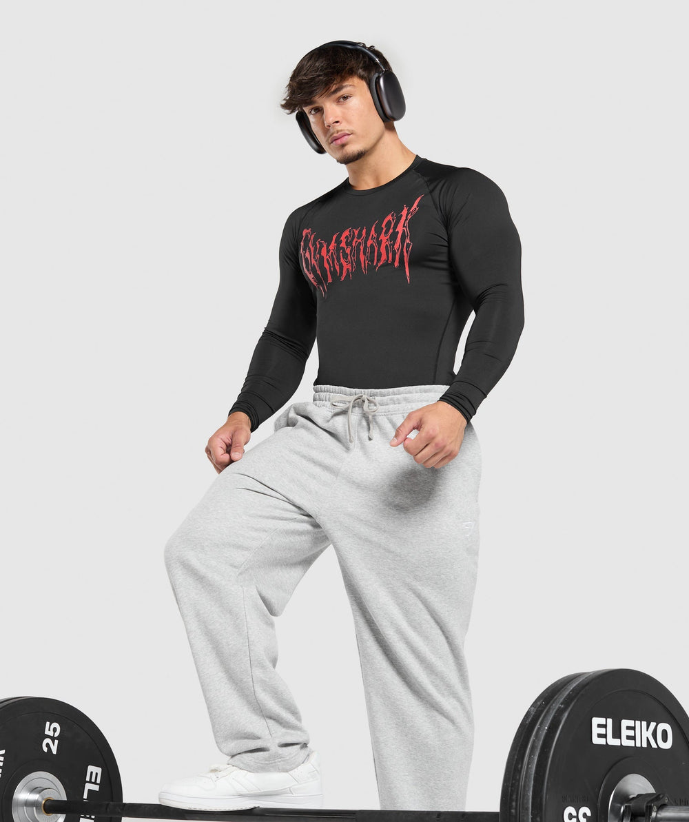 Graphic Baselayer Long Sleeve T-Shirt - Black