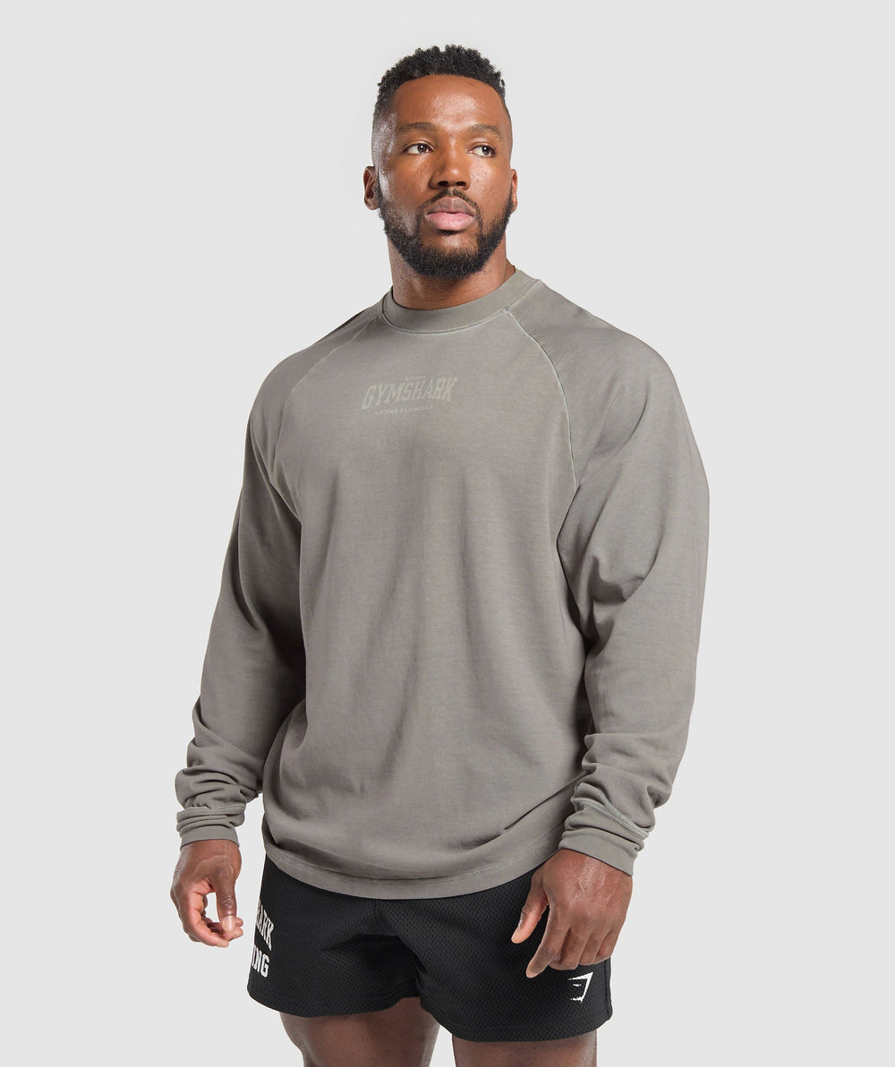 Heavyweight Long Sleeve T-Shirt - Metal Grey/Asphalt Grey Wash