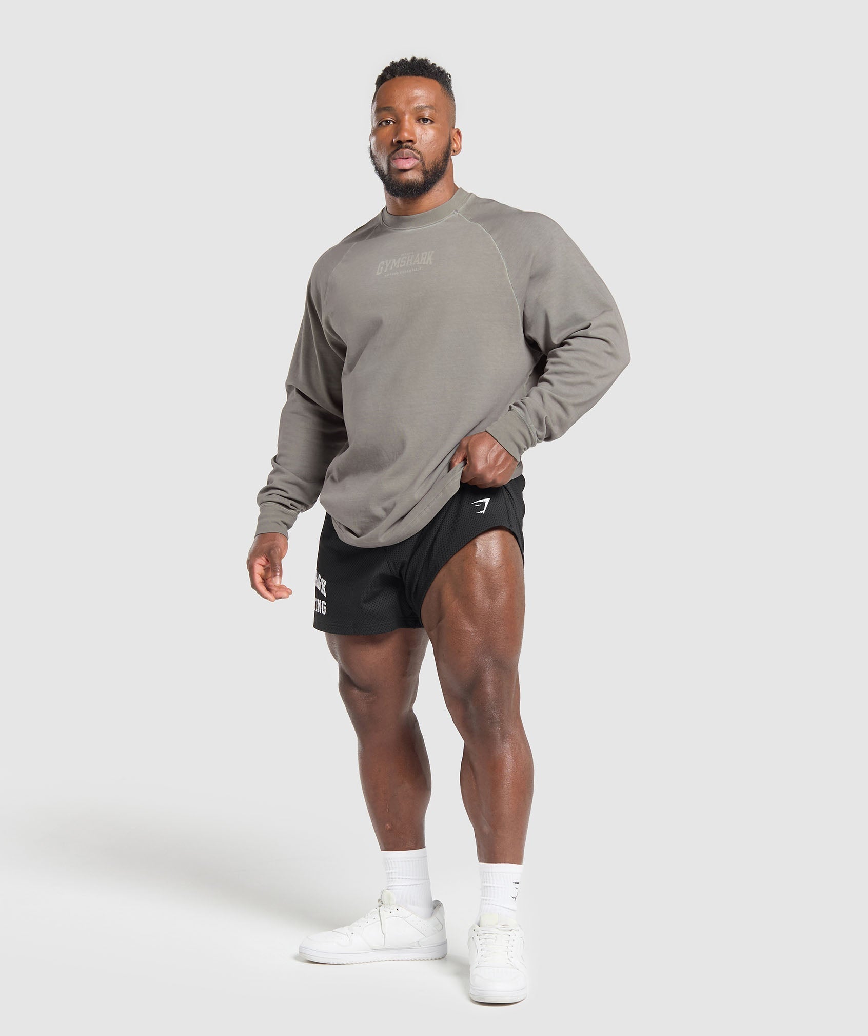 Heavyweight Long Sleeve T-Shirt - Metal Grey/Asphalt Grey Wash