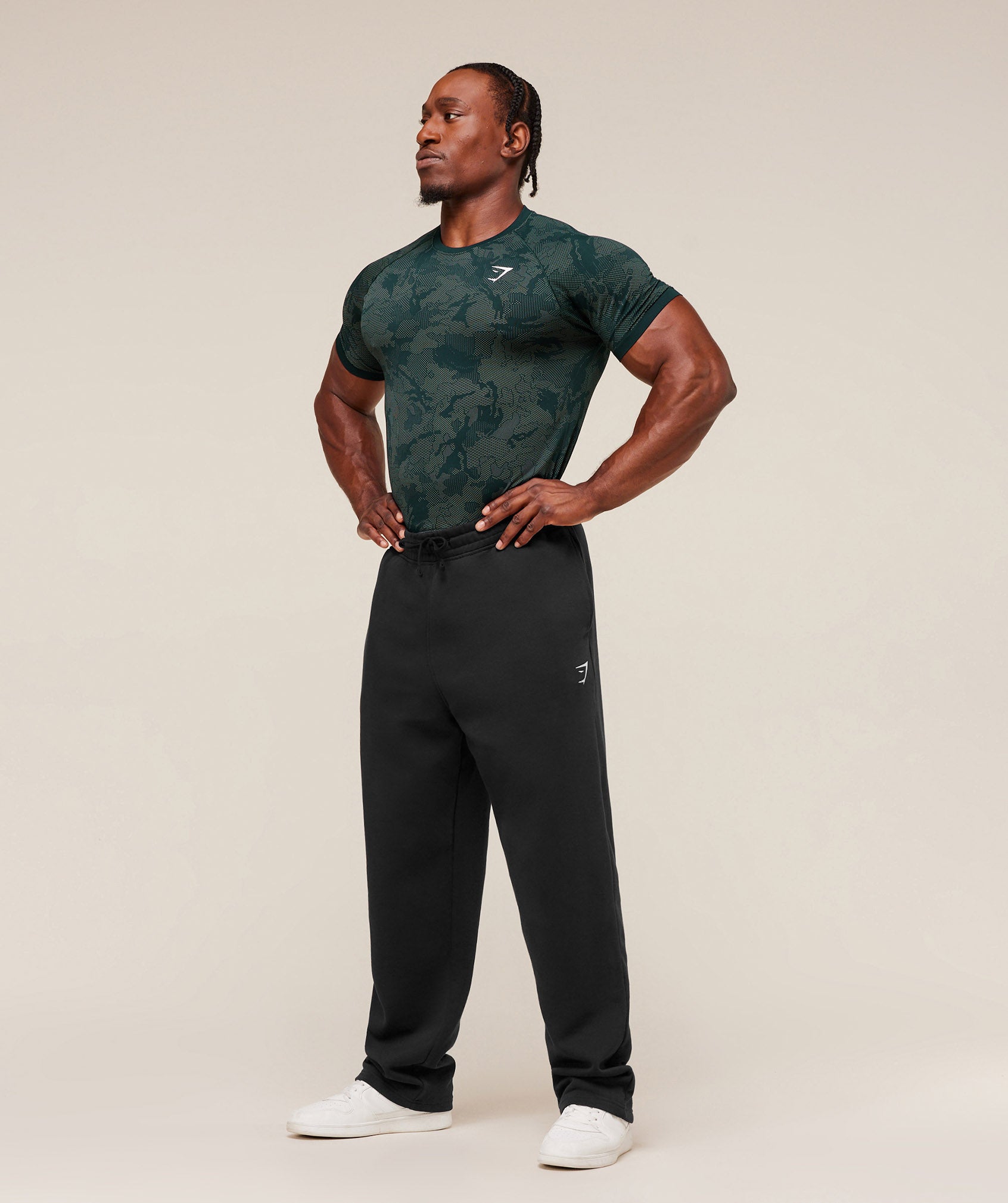Geo Seamless T-Shirt - Deep Petrol Blue/Unit Green