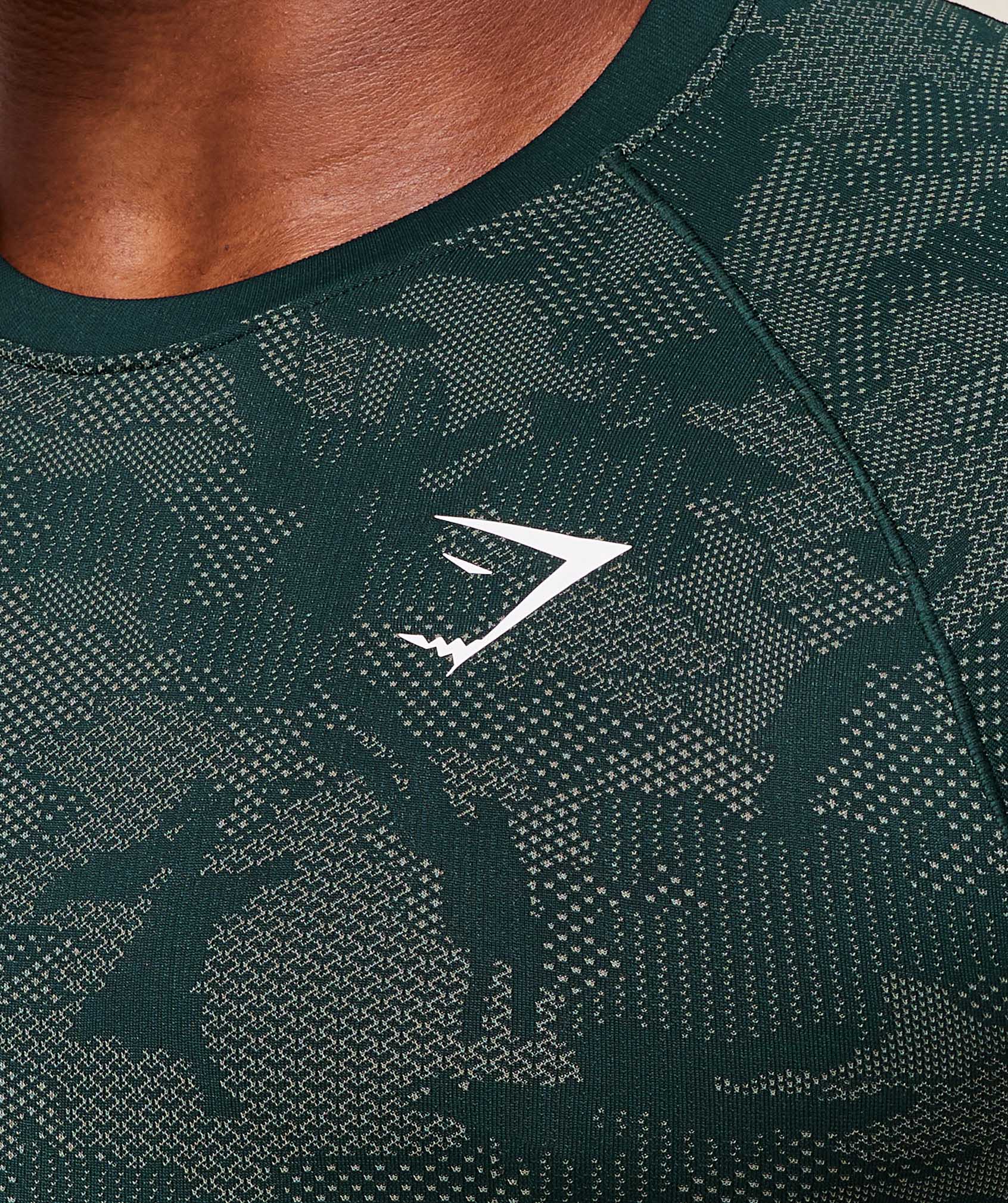 Geo Seamless T-Shirt - Deep Petrol Blue/Unit Green