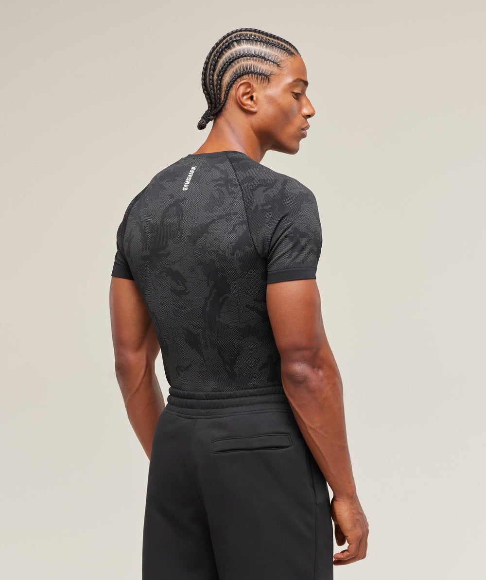 Geo Seamless T-Shirt - Black/Charcoal Grey