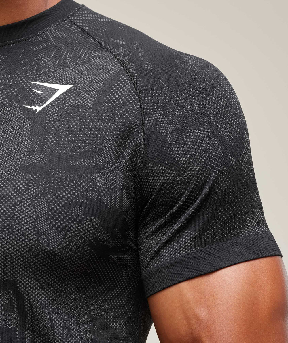 Geo Seamless T-Shirt - Black/Charcoal Grey