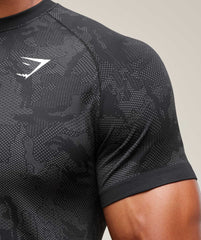Geo Seamless T-Shirt - Black/Charcoal Grey