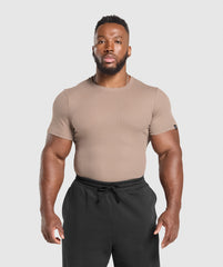 Ribbed T-Shirt - Lifestyle Brown