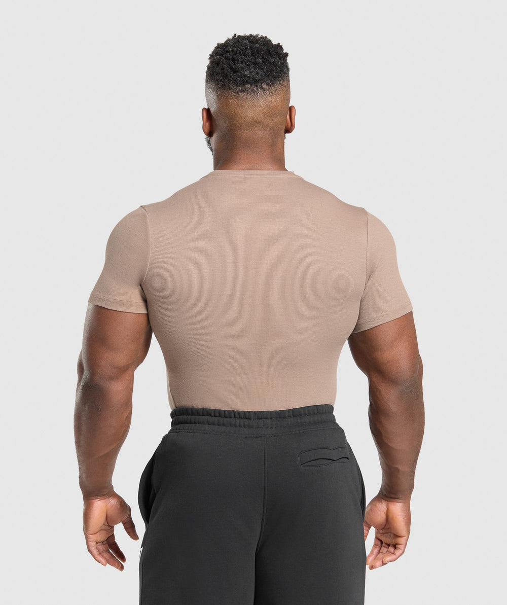 Ribbed T-Shirt - Lifestyle Brown