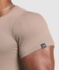 Ribbed T-Shirt - Lifestyle Brown