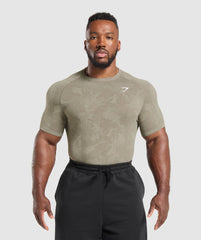 Geo Seamless T-Shirt - Linen Brown/Camo Brown