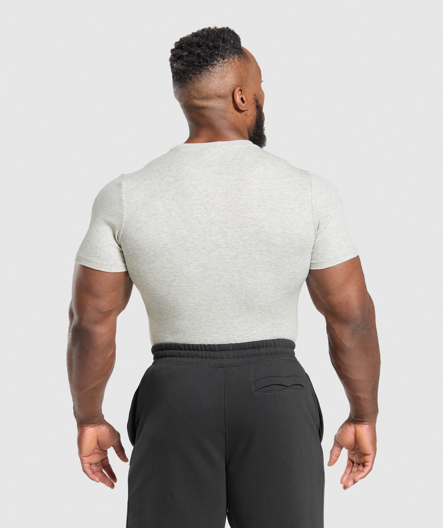 Ribbed T-Shirt - Stone Grey Marl
