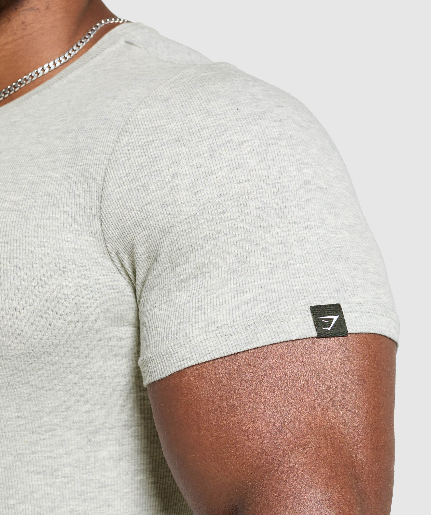 Ribbed T-Shirt - Stone Grey Marl