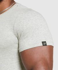 Ribbed T-Shirt - Stone Grey Marl