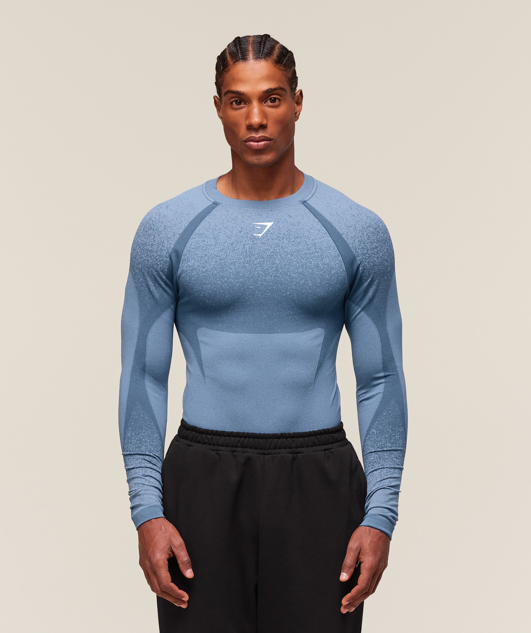 Shadow Seamless Long Sleeve T-Shirt - Faded Blue