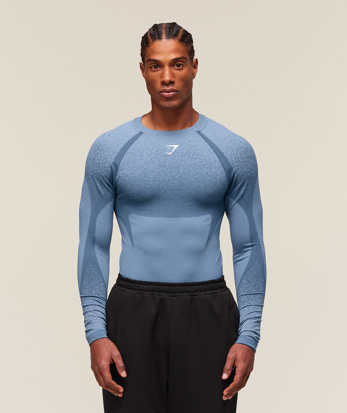 Shadow Seamless Long Sleeve T-Shirt - Faded Blue