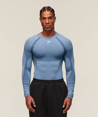 Shadow Seamless Long Sleeve T-Shirt - Faded Blue