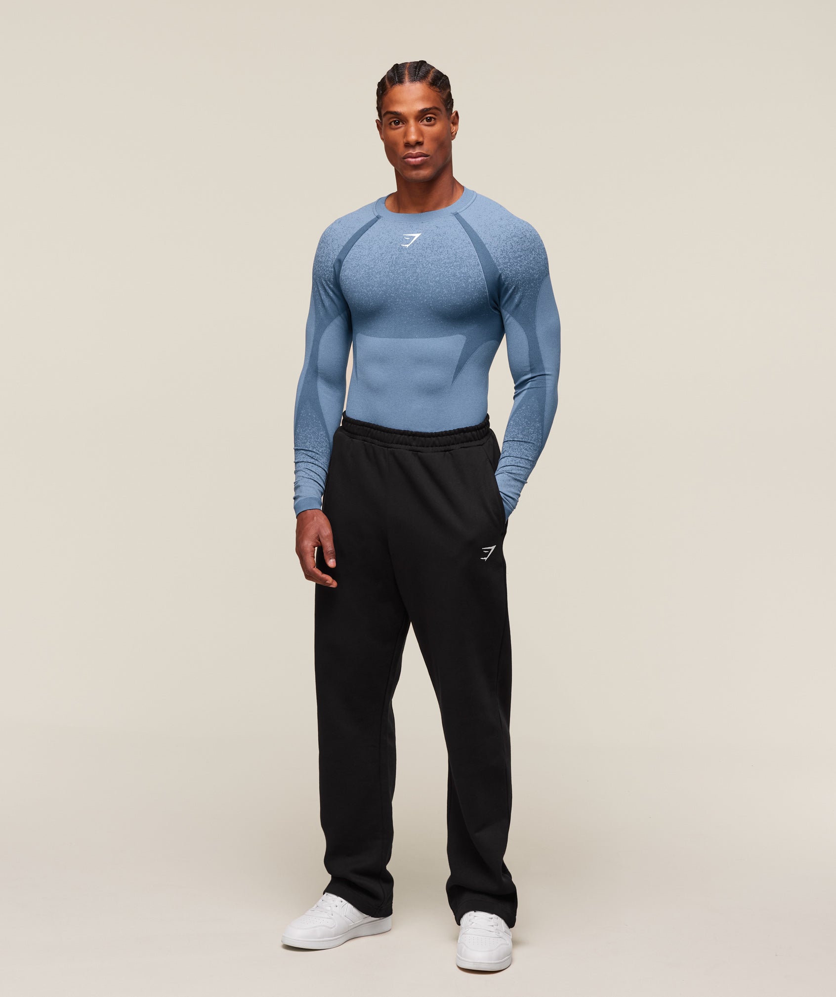 Shadow Seamless Long Sleeve T-Shirt - Faded Blue