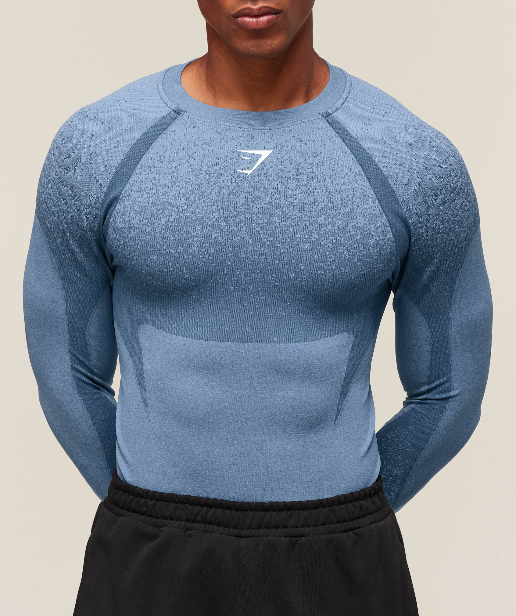 Shadow Seamless Long Sleeve T-Shirt - Faded Blue
