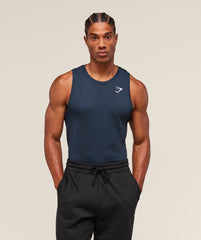 Geo Seamless Tank - Navy/Heavy Blue