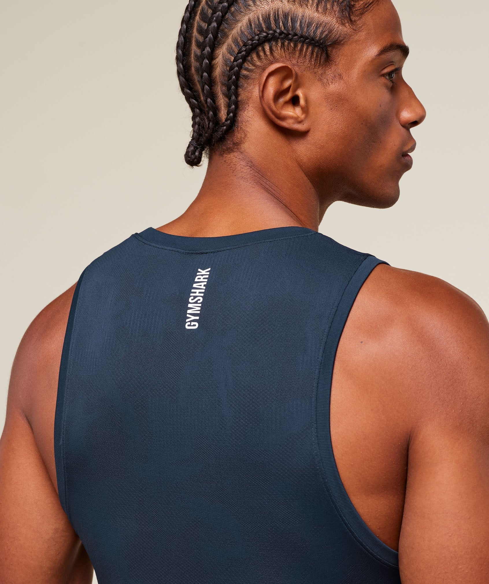 Geo Seamless Tank - Navy/Heavy Blue