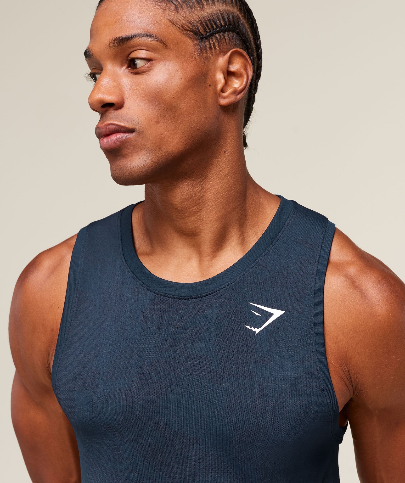 Geo Seamless Tank - Navy/Heavy Blue