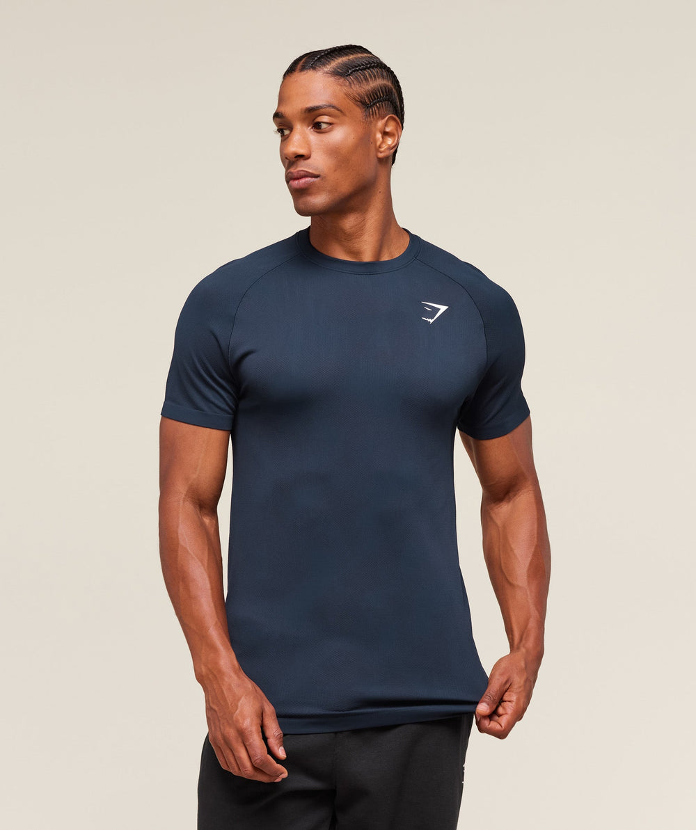 Geo Seamless T-Shirt - Navy/Heavy Blue